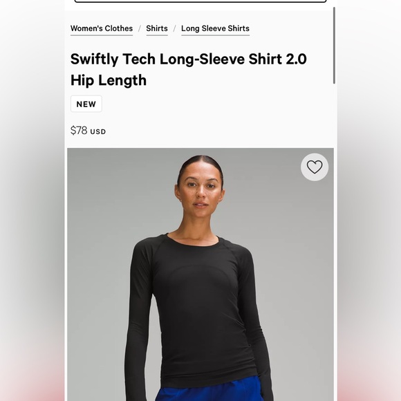 Size 4 swiftly tech hip length - Picture 3 of 5